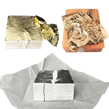 100 pièces D'artisanat En Papier Design Dorure Imitation Or Argent Cuivre Feuille Papiers DÉCORATION ARTISANAT À BRICOLER SOI-MÊME Feuille Feuilles Feuilles 14x14cm
