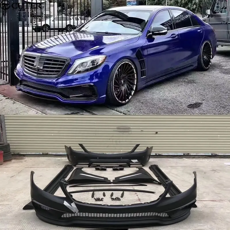 W222 S320 S350 комплект кузова автомобиля FRP неокрашенные передние и задние бамперы