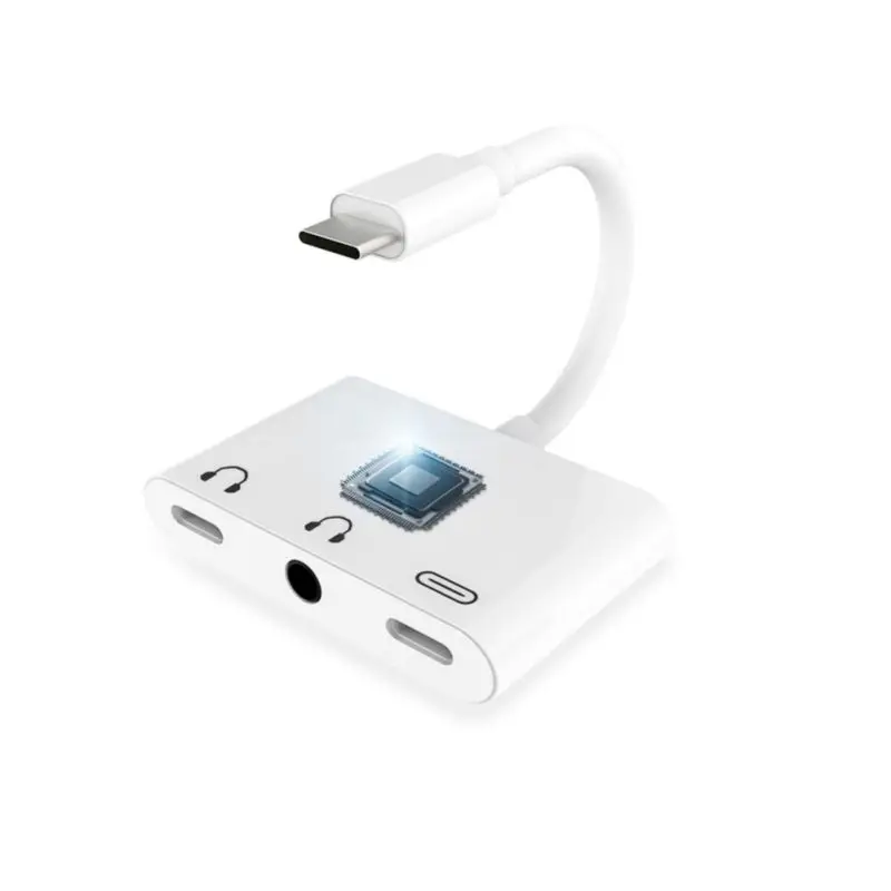 

3-in-1 Type-C Digital Audio Cable 3.5mm Jack Plug-and-play Fast Charging Headphone Cord Type C port Digital Audio Converter