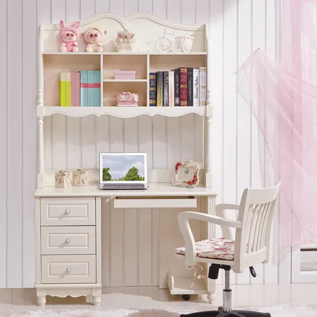 

Computer Desk study table Office home Furniture solid wood notebook desk soporte notebook ordenar cajones white 120*56*194 cm