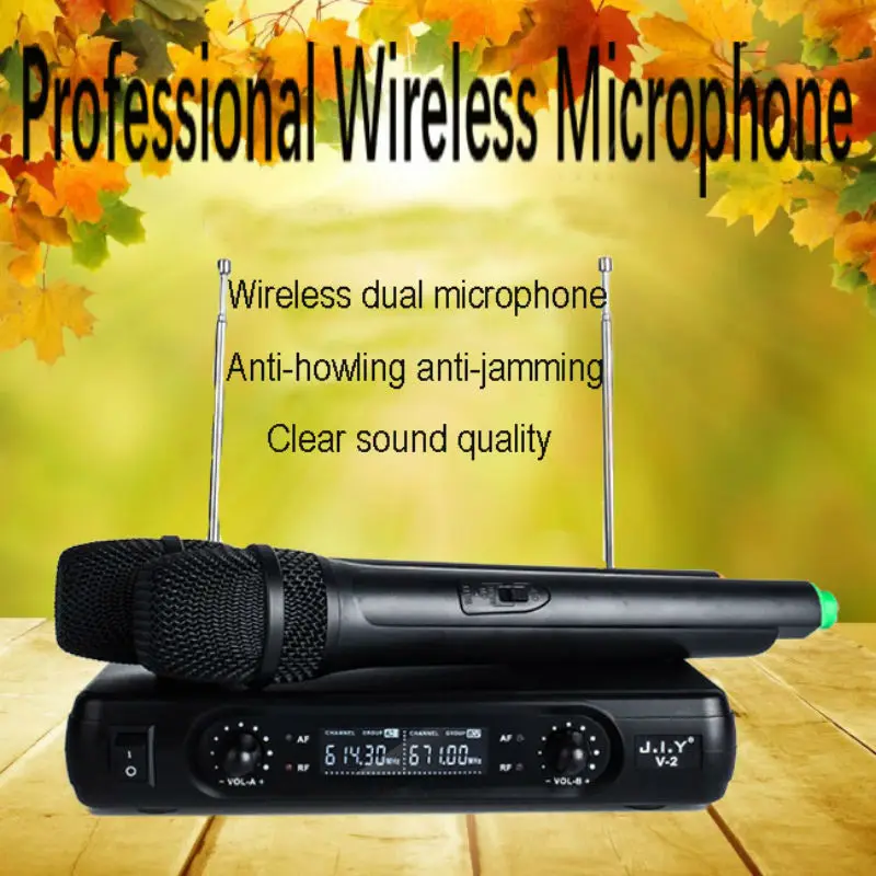 JIY HIFI ЖК дисплей караоке Беспроводная подобранная пара микрофон миксер аудио