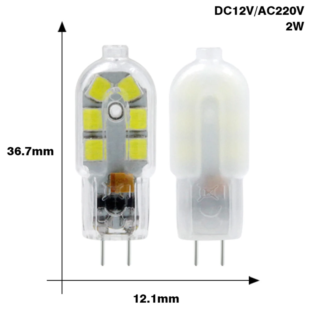 G4 Светодиодный светильник 2 Вт SMD 2835 AC 220 В DC 12 В лампада светодиодный светильник Прозрачный/молочный чехол G4 люстра огни 360 градусов ампулы 6 шт./лот