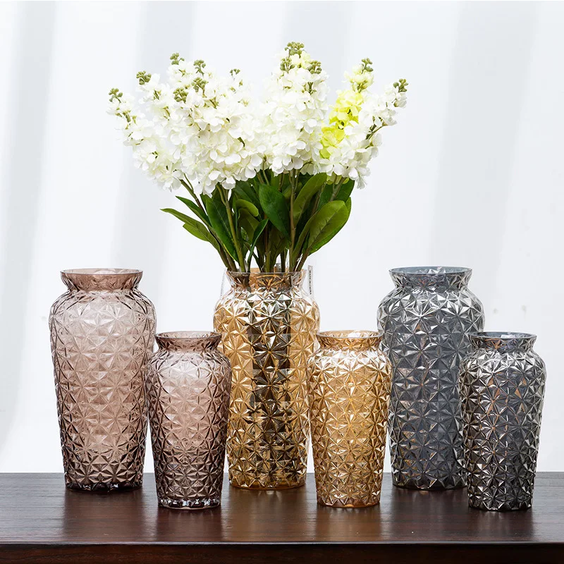 

2019 New Creative Tabletop Glass Vases European High-end Glass Vases Decoration Home Desk Decor Vases Valentines Gift