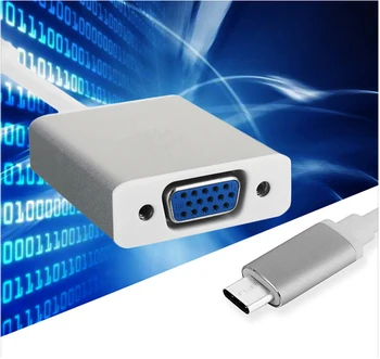 

USB 3.1 Type C USB-C to VGA Converter Adapter Reversible for Macbook 12 inch Gold and Silver Male to Female Connecting Cable