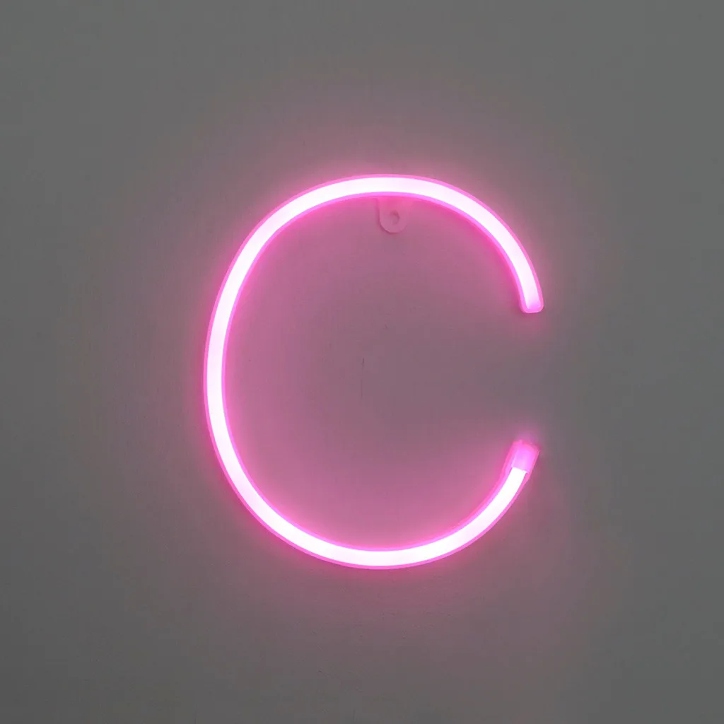 Светодиодный светильник с буквенным принтом, с пластиковыми буквами, висящий Теплый розовый свет