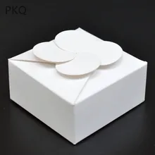 10pcs White Paper Gift Packaging Box Square Kraft Paper Box For Candy\Cake\Dessert Pastry Packing Boxes