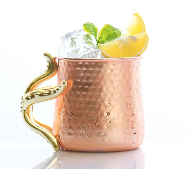

Copper Plated 540ml Stainless Steel Moscow Mule Mug Coffee Mug with Tentacle Handle