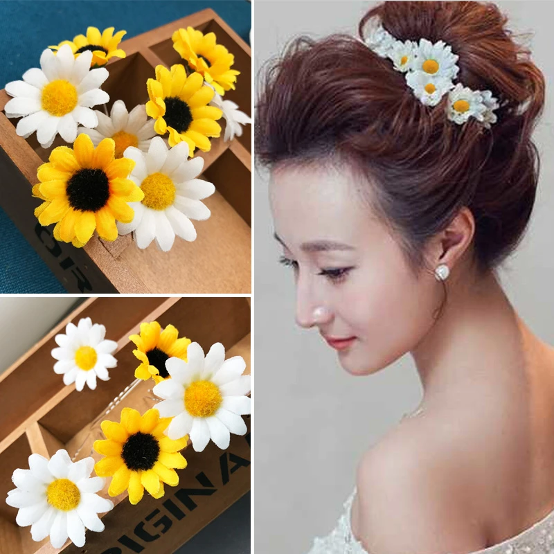 sunflower hair clip wedding