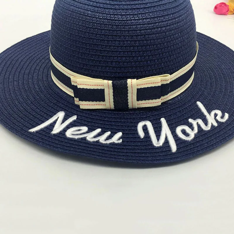 Женские летние шляпы Панама лук Sombrero Солнцезащитная соломенная Складная Шляпа Пляжная кость козырек крышка C55K распродажа