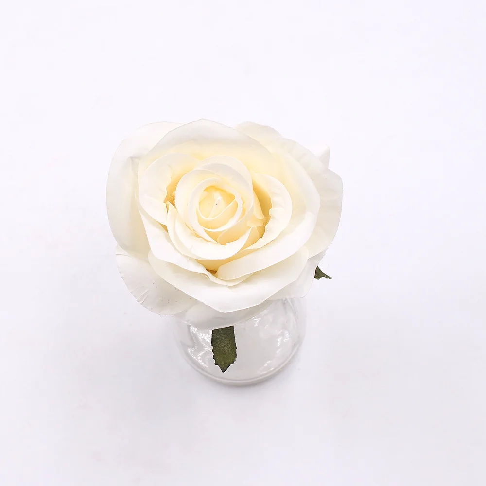 2 шт 7 см Шелковая Роза искусственная цветок свадебные декоративные цветы DIY ВЕНОК подарок перила ремесло Ремесло Украшение искусственные цветы - Цвет: Milk white
