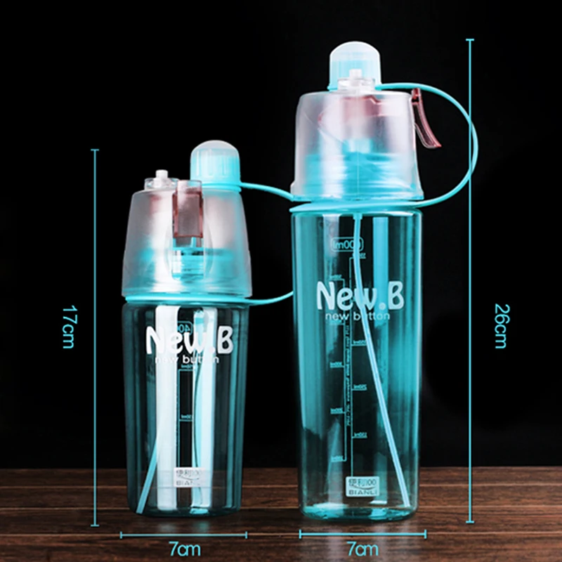 400ML/600ML Sport Water Bottle Spray Bottle Space Cup Leak Proof Moisturizing Cycling Sports Gym Drinking Bottles 