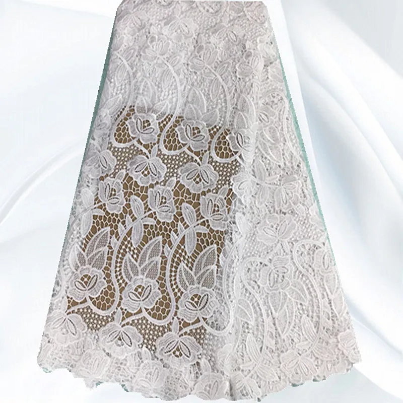 SSL14-5 White Hot Sale Fashionable African Guipure Lace Fabric Nice Looking Swiss Cord Cloth | Дом и сад