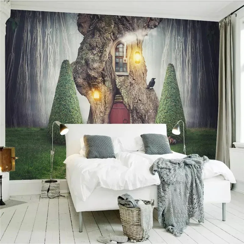Custom 3d wallpaper Nordic animal dream grass background wall painting high-grade waterproof material Custom 3d wallpaper Nordic animal dream grass background wall painting high-grade waterproof material