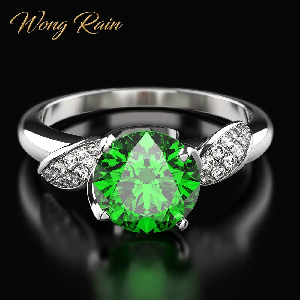 Wong Rain винтажный 100% стерлингового серебра 925 искусственный муассанит драгоценный