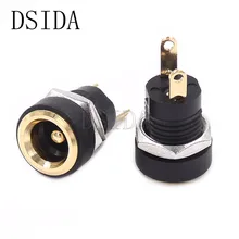 10 шт./лот, золотой DC-022B, 5,5x2,1 мм, 5,5X2,1 мм, Женский адаптер питания постоянного тока, разъем постоянного тока, DC022B, разъем питания постоянного тока, Штекер 5,5*2,1 мм