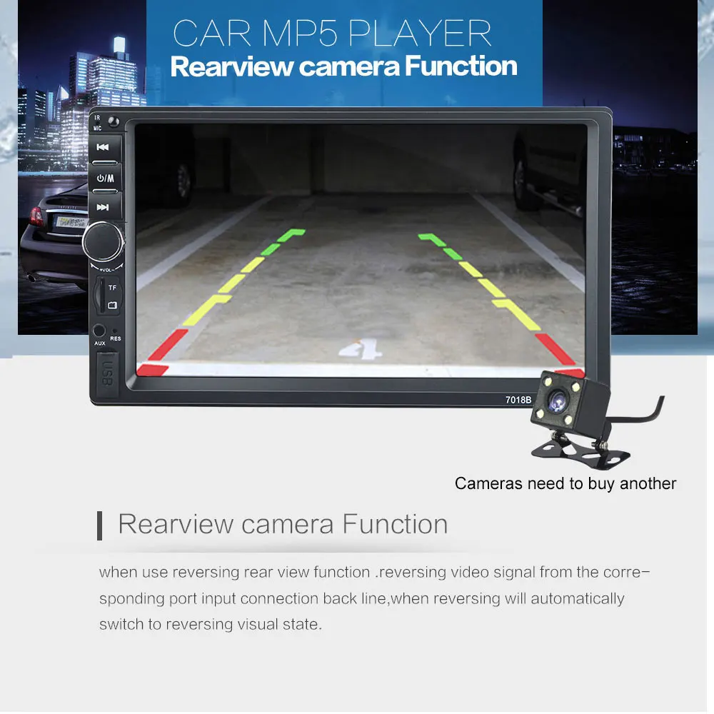 2din Автомагнитола 7 дюймов сенсорный mirrorlink Android плеер сабвуфер MP5 плеер Авторадио Bluetooth Камера заднего вида магнитофон