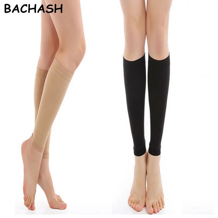 

BACHASH Two Grade Medical Leg Pressure Stovepipe Socks Varicose Vein Care Nurse Stretch Socks Black Beige s-xxl
