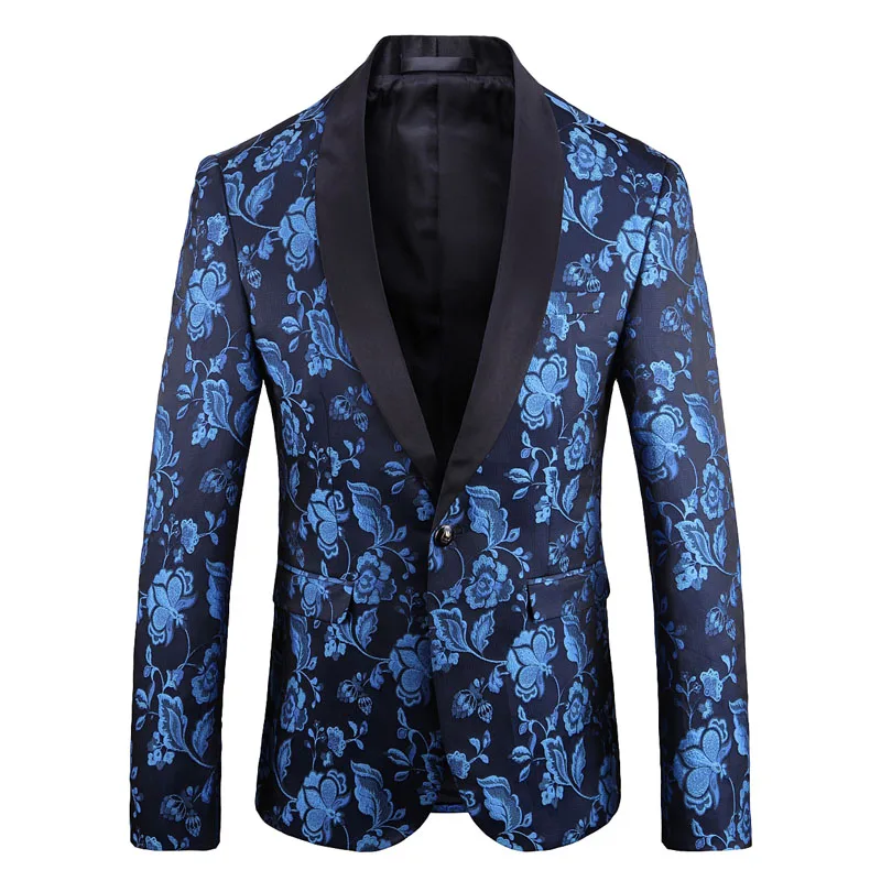 

2019 autumn and winter new large size men's suit blazer high quality men's jacquard suit embroidery dress men's wild single West