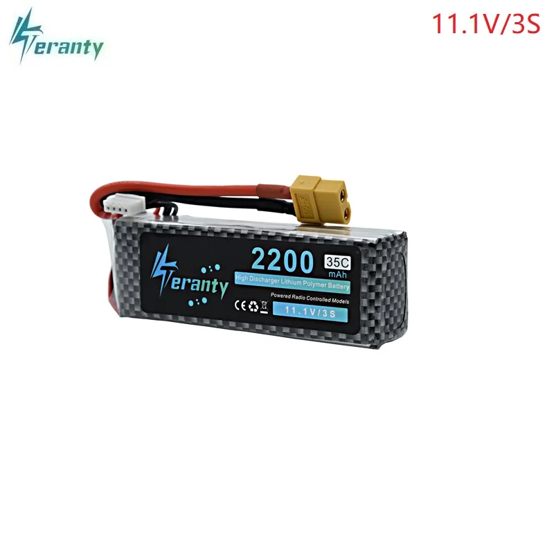 Günstige 3 teile los 3S 11,1 v 2200mAh 35C LiPo Batterie XT60 T JST EC5 Stecker Für RC Auto Flugzeug Hubschrauber 11,1 v Wiederaufladbare Lipo Batterie 3s