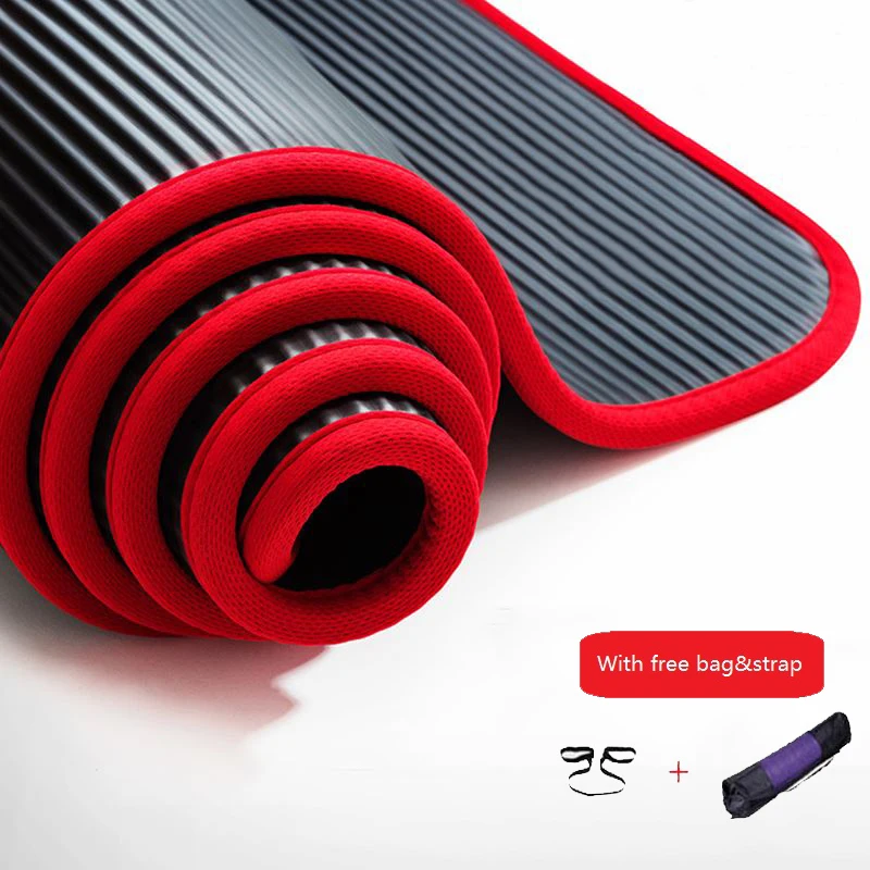 10MM Yoga Mats Thickened Non-slip Sports Tear Resistant NBR Fitness Mats Sports Gym Pilates Pads With Yoga Mat Bag & Bandages