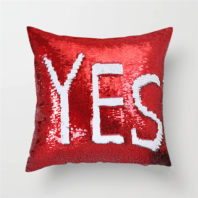 

Fuwatacchi Magical Pink Gold Throw Pillowcase Mermaid Sequin Cushion Covers Home Decoration Color Changing Reversible Pillowcase