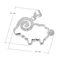 AAA циркон микро-вставки Цепочки и ожерелья серебряный кулон Цвет овец шарма ювелирных изделий для Серьги 5 шт./лот оптовая продажа