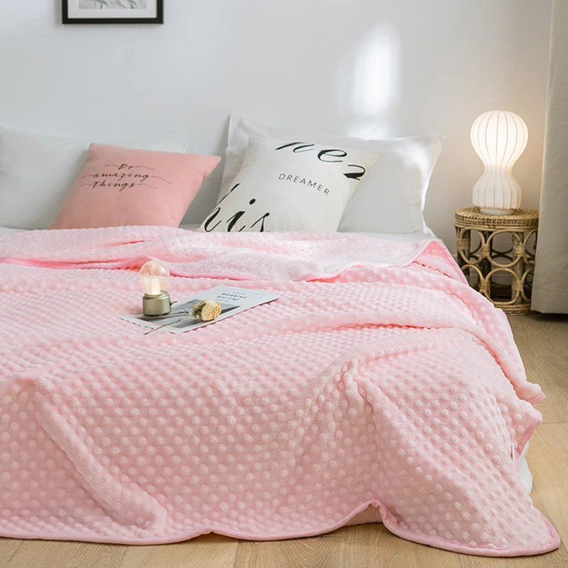 

Flannel Fleece Throw Blanket Super Soft Travel Blanket Solid Color Bedspread Plush Cover Warm Gift For Aircraft Sofa Use #a