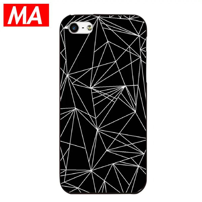 MA простой черно белых линий Чехол для телефона Iphone5 5S SE 6 S 7 8 Plus X мягкий
