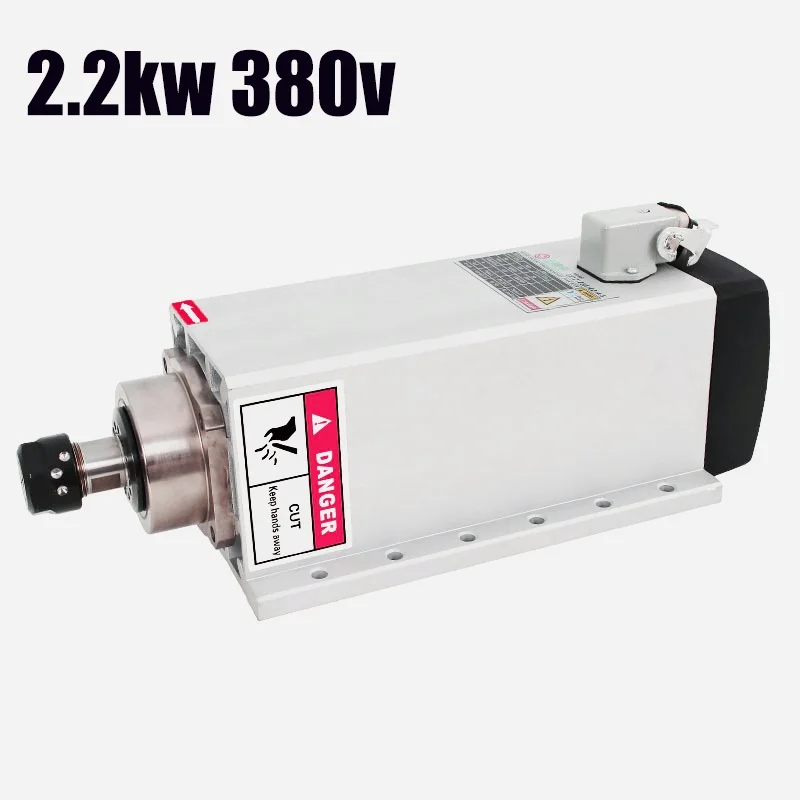 2.2kw 380v 2.2квт с воздушным охлаждением квадратный шпиндель двигатель 220 В 24000 об/мин ER20 биение 0,01 мм керамический подшипник шпинделя для фрезерования с ЧПУ высокое качество - Цвет: 2.2kw 380v