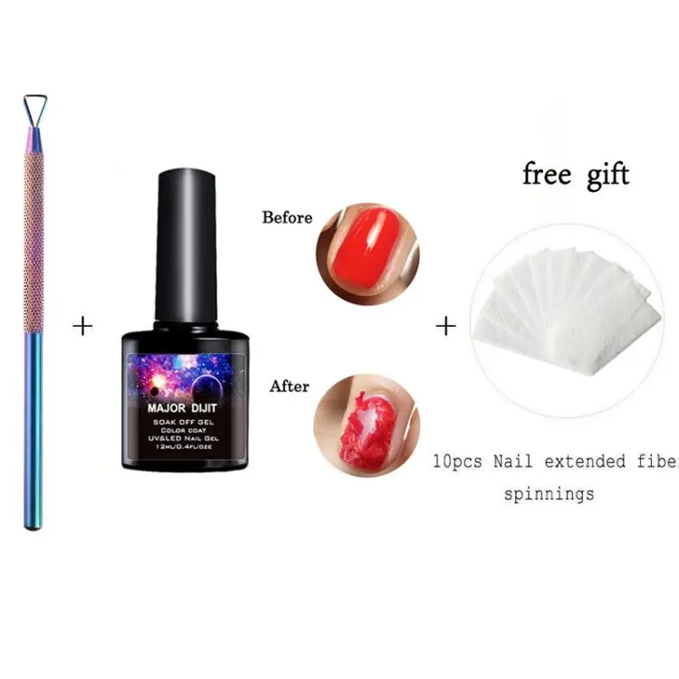 

12ml Nail UV Gel Polish Burst Magic Remove Gel Nail Set Easy To Remove Gel Liquid Surface Sticky Layer Residue with free gift