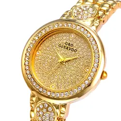 Xg66 G & D gle и VDO роскошные женские Повседневные часы золотой Womem браслет Часы женская одежда часы Нержавеющая сталь ремешок Reloj mujer