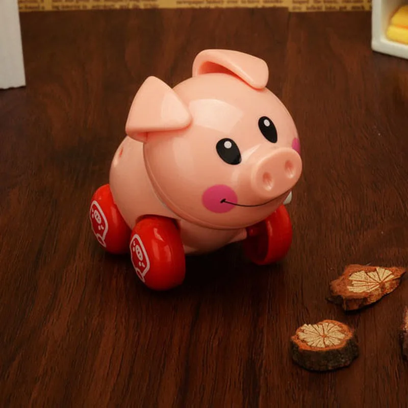 

Children's Clockwork Toy Newborn Baby Winding Clockwork Pig Vintage Toys Train children Grab Handshake Coordination Crawling Toy