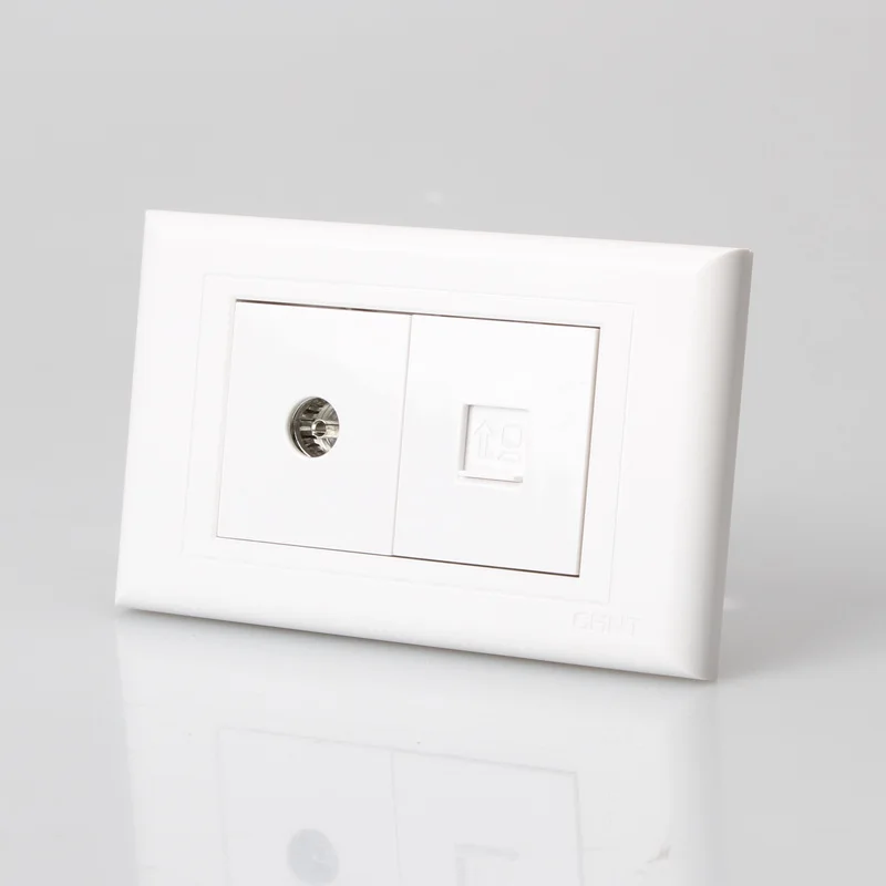 

CHINT Switch Socket NEW5G Two Position Television Computer Wall Switch 118 Type Group Combine Socket
