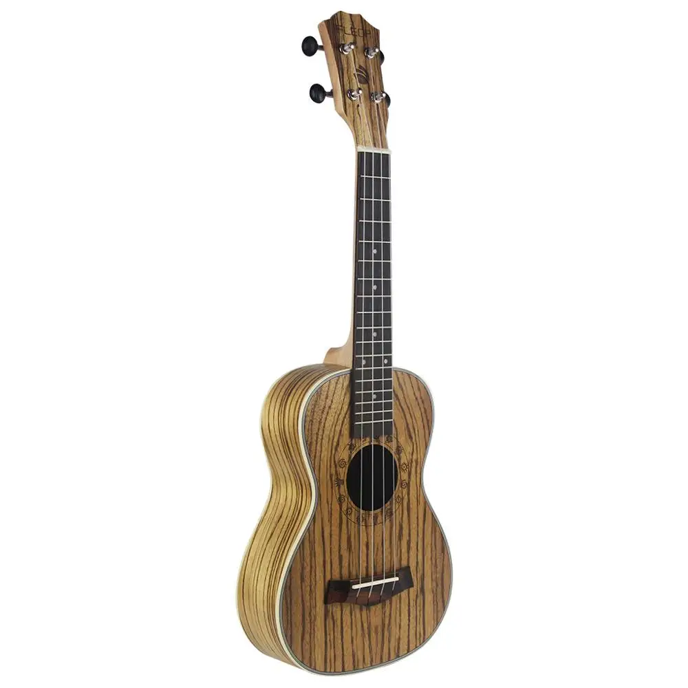 FLEOR укулеле 23 &quotконцертный Zebrawood 4 струны Гавайская гитара палисандр