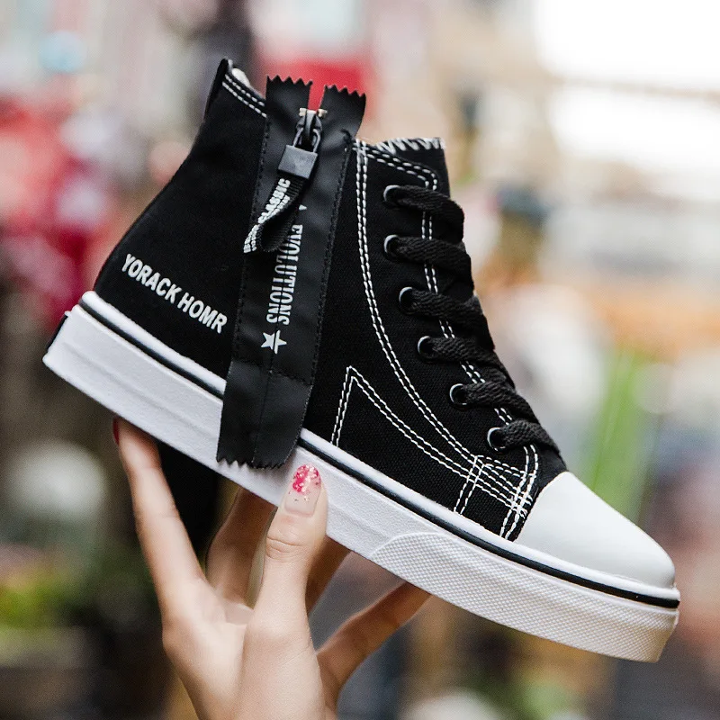 

Fashion Off Black White Women Men Low Cut High Top Canvas Shoes Sneakers Sports Shoes Eur Size 35-44