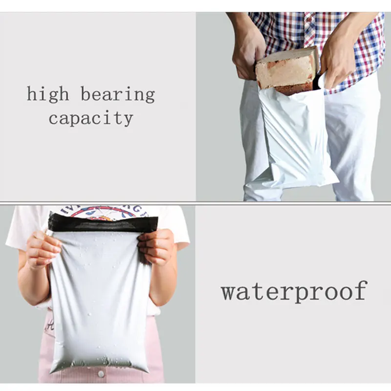 50 قطعة/الوحدة الأبيض الذاتي ختم اللصق ساعي تخزين حقائب أكياس البلاستيك بولي المغلف الارسال البريدية مجانا أكياس ارسال البريد حقيبة البريد