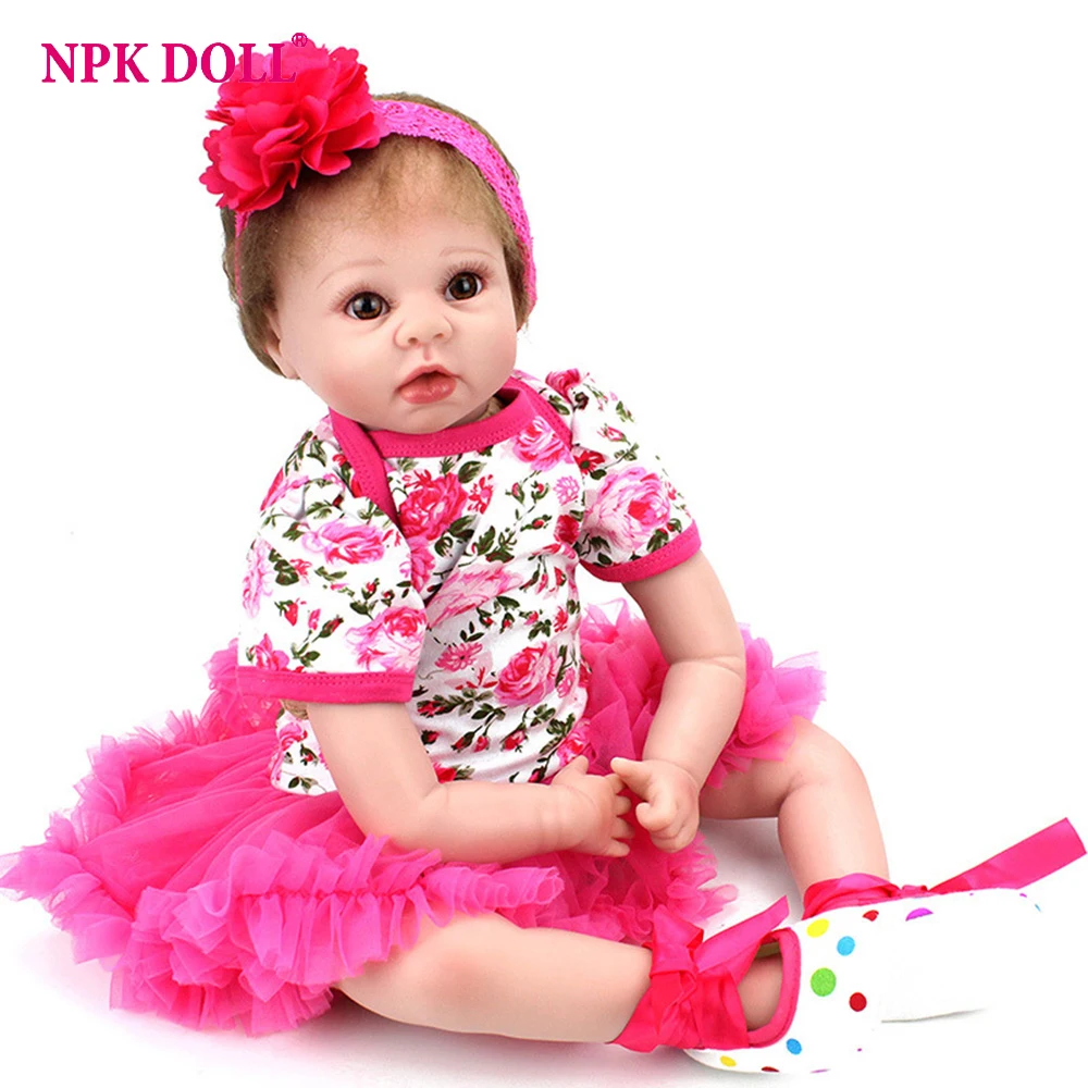 

22 inches Alive Baby Dolls Real Silicone Vinly Bebe Doll Reborn Childtrn Bedtime Toy Educational Toys Birthday Gift for Girls