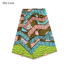 She Love 1 ярд полиэстер Анкара Африканский Воск принты ткани для женщин платье пошив швейной ткани