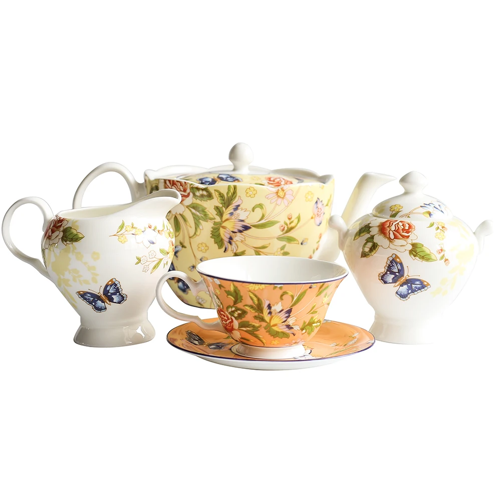 

Export British Afternoon Tea Set Bone Porcelain High-grade Coffee Cup, Saucer, Teapot, Black Tea Cup Ceramics