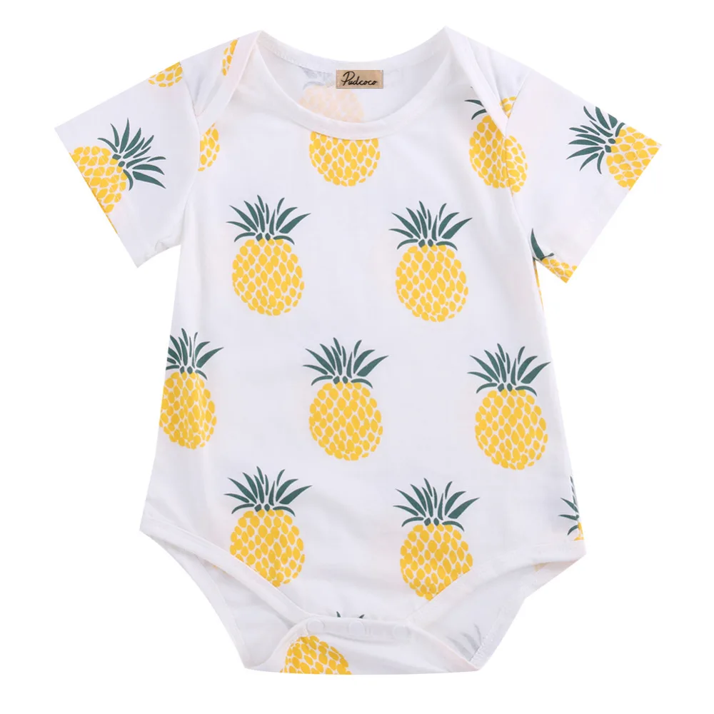 Модная одежда для маленьких мальчиков и девочек, хлопковый комбинезон с короткими рукавами, боди, летняя одежда для детей 0-24 месяцев