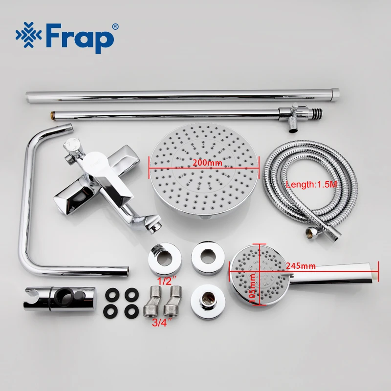 FRAP shower Faucet wall mounted brass shower faucets bathroom rainfall shower sets concealed handle waterfall faucet griferia
