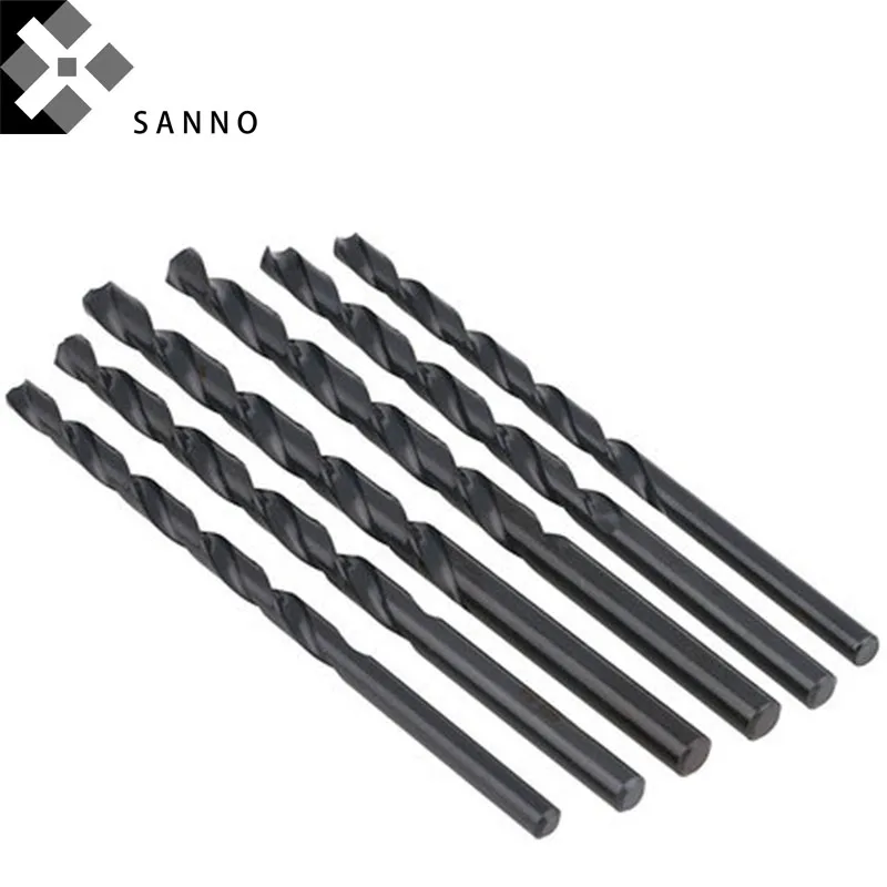 5pcs High hardness straight long shank twist drill bits D1 D9mm HSS metal drilling tools for