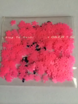 

Free shipping Neon Pink solvent resistant clover glitter for nail art