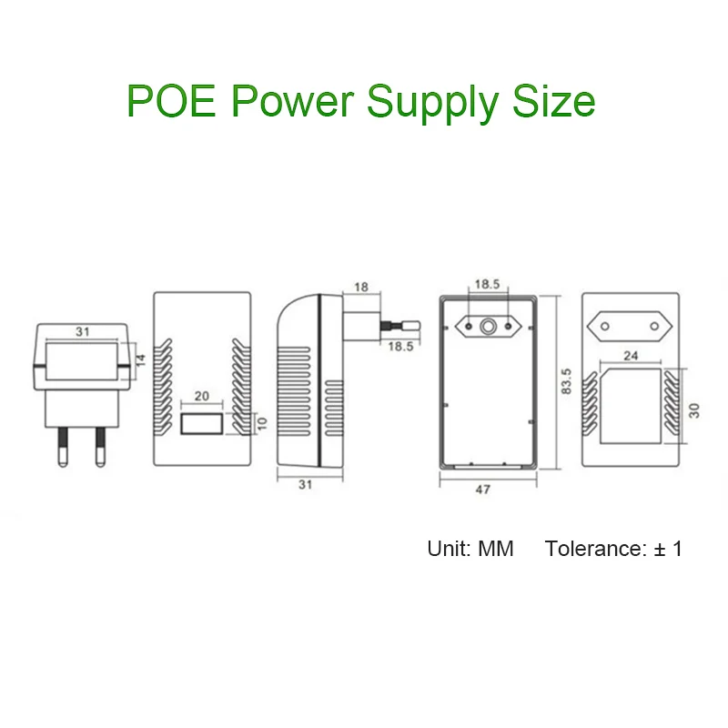 POE 48 В 0.5a Инжектор PoE ЕС, США, Великобритании AU настенных розеток Ethernet-адаптер для IP Камера Мощность Over Ethernet коммутатору инжектора Питание