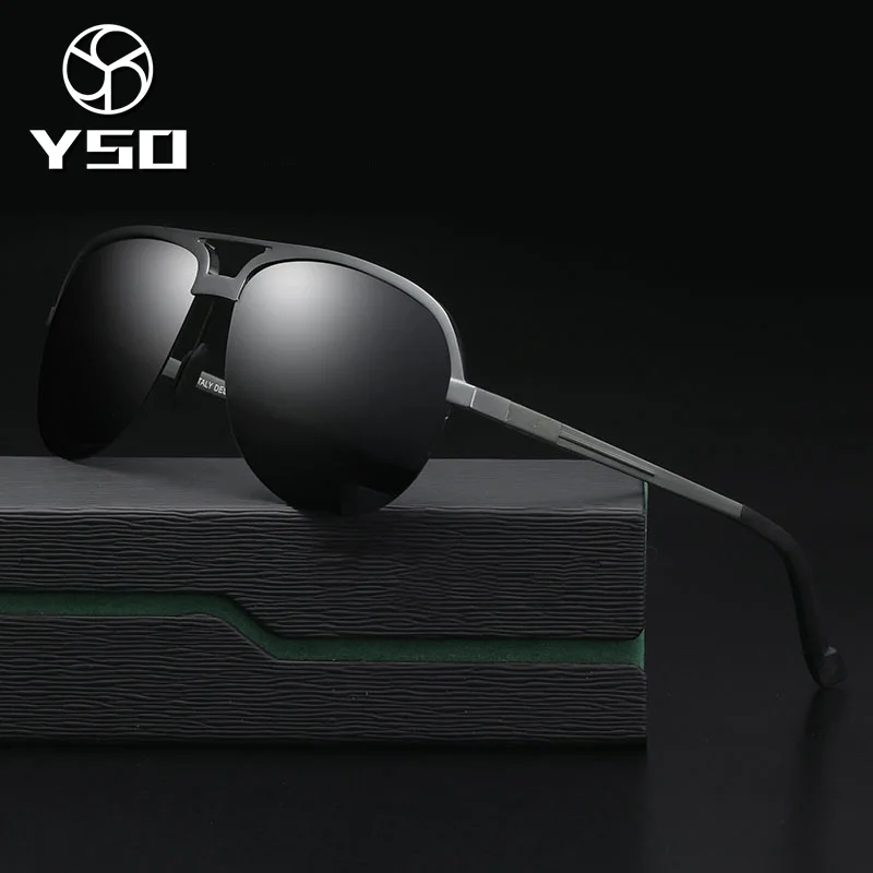 

YSO Sunglasses Men Polarized UV400 Aluminium Magnesium Frame TAC Lens Sun Glasses Driving Glasses Pilot Accessory For Men 8579