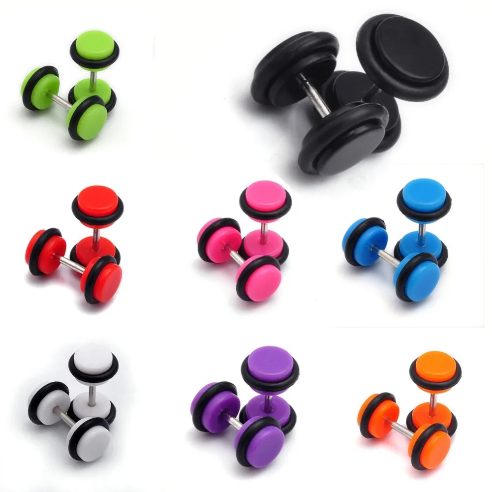 6mm 8mm 1 Pair Cheater Faux Fake Ear Plugs Gauges Tapers Barbell