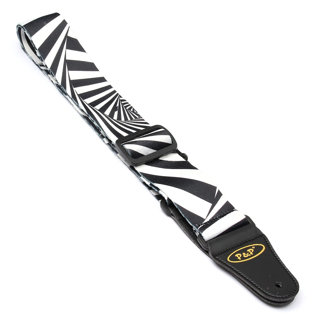 

P&P Guitar Strap Belt Leather Ends for ACOUSTIC OR ELECTRIC GUITAR Pattern:Zebra-Stripe