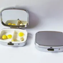 100 шт Прямоугольные Металлические аптечка Органайзер Сделай Сам Медицина Чехол Держатель 2 отделения Серебряный