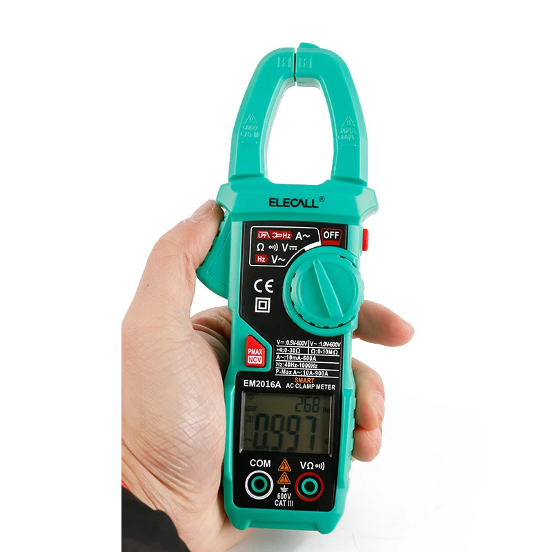 

EM2016A 900A Peak Current Auto Range Clamp Head Frequency Measurement Smart Measurement Digital Clamp Meter