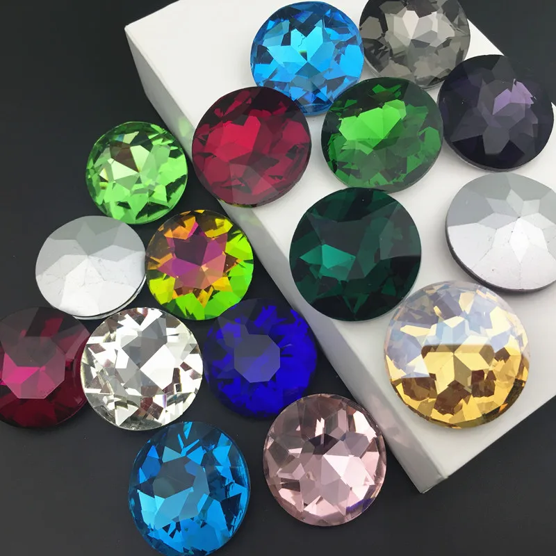 Все размеры цвета 8, 10, 12, 14, 16, 25, 27 мм круглый Baoshihua стекло, кристалл, камень заостренный назад высокое качество плоский верх Стразы